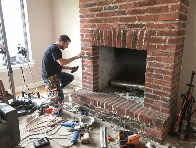 Bonita Springs Chimney Sweep specialist finalizing chimney liner service in Bonita Springs, FL