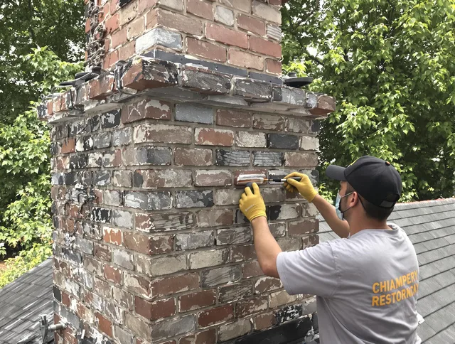 In-progress chimney restoration by Bonita Springs Chimney Sweep in Bonita Springs, FL