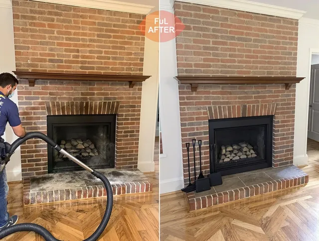 Bonita Springs Chimney Sweep carefully sanitizing a fireplace in Bonita Springs, FL