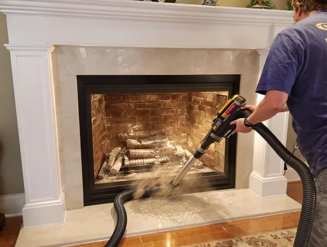 Fireplace cleaning performed by Bonita Springs Chimney Sweep in Bonita Springs, FL